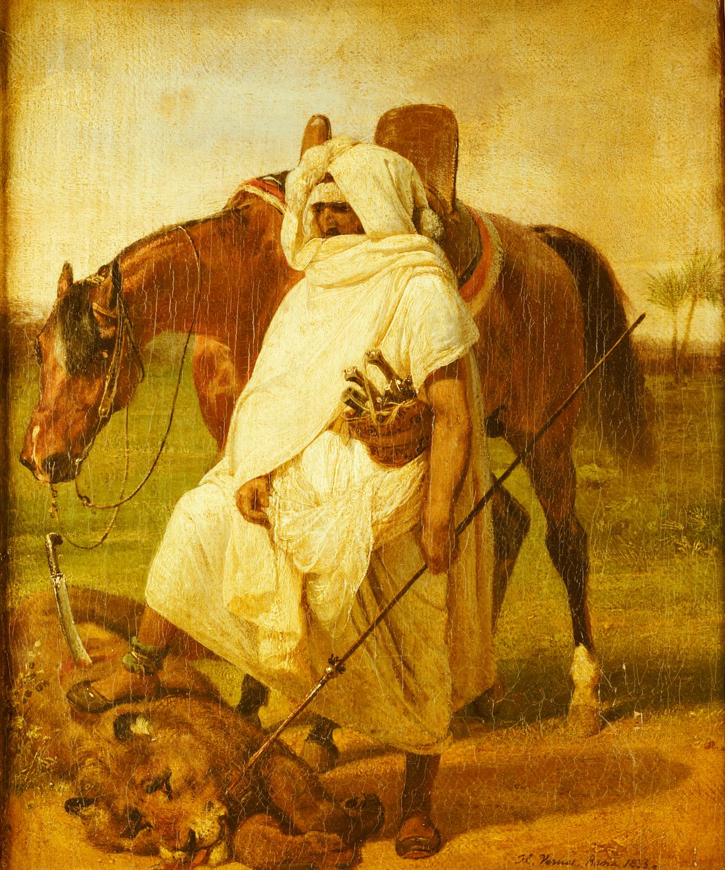 De Leeuwenjager door Emile Jean Horace Vernet