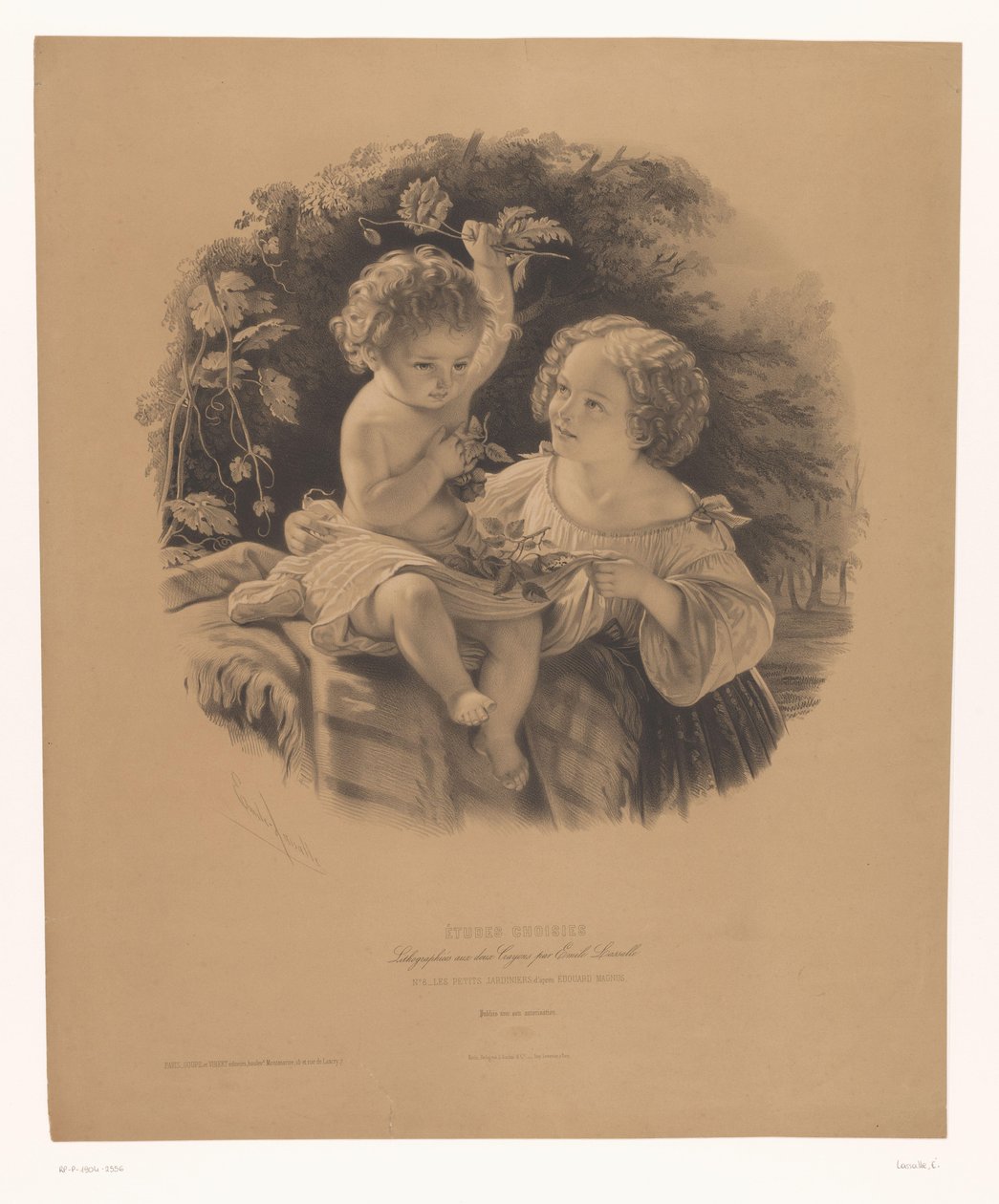 Buitenspelende kinderen door Emile Lassalle