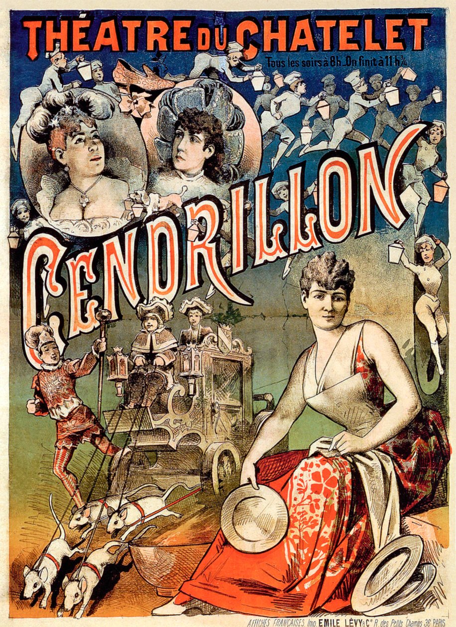 "Assepoester of het wonderschoentje, theater du Chatelet, Parijs door Emile Levy