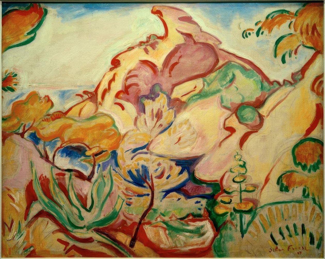 Landschap bij La Ciotat (Le Bec de l’Aigle) door Emile Othon Friesz