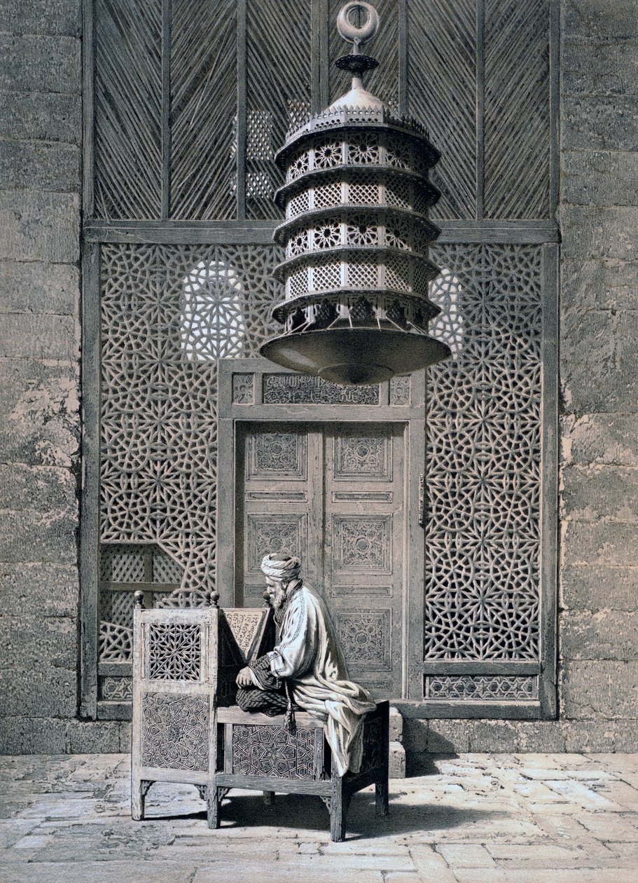 Grafdeur, Moskee van Sultan Barquq, 19e eeuw door Emile Prisse d