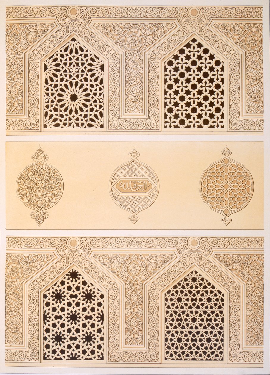 Tekih Cheik Hacen Sadaka, d.w.z. Begrafenis- of Grafmoskee van Sultan Hassan, Caïro, 19e eeuw door Emile Prisse d