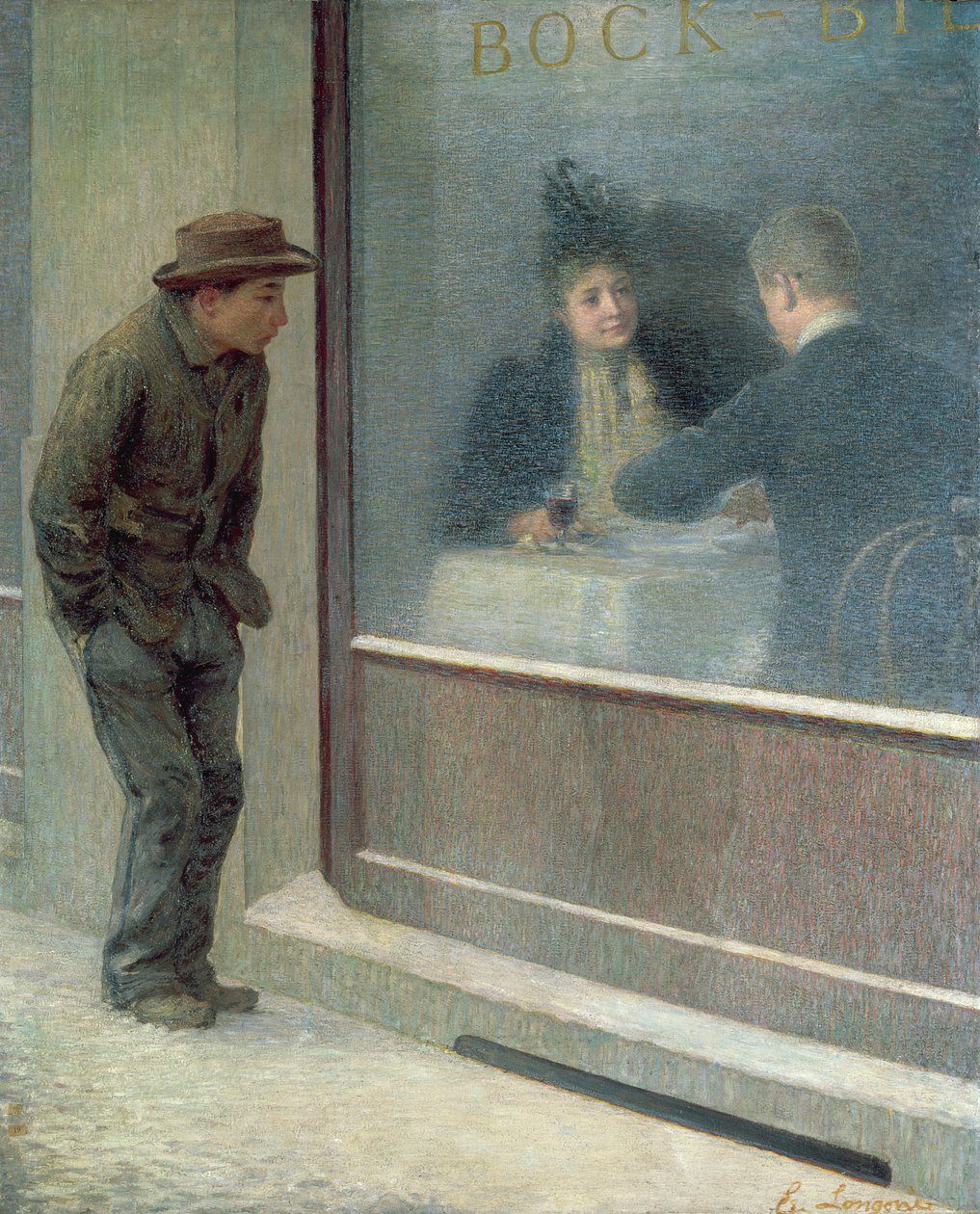 Reflecties van een hongerige man of sociale contrasten, 1894 door Emilio Longoni