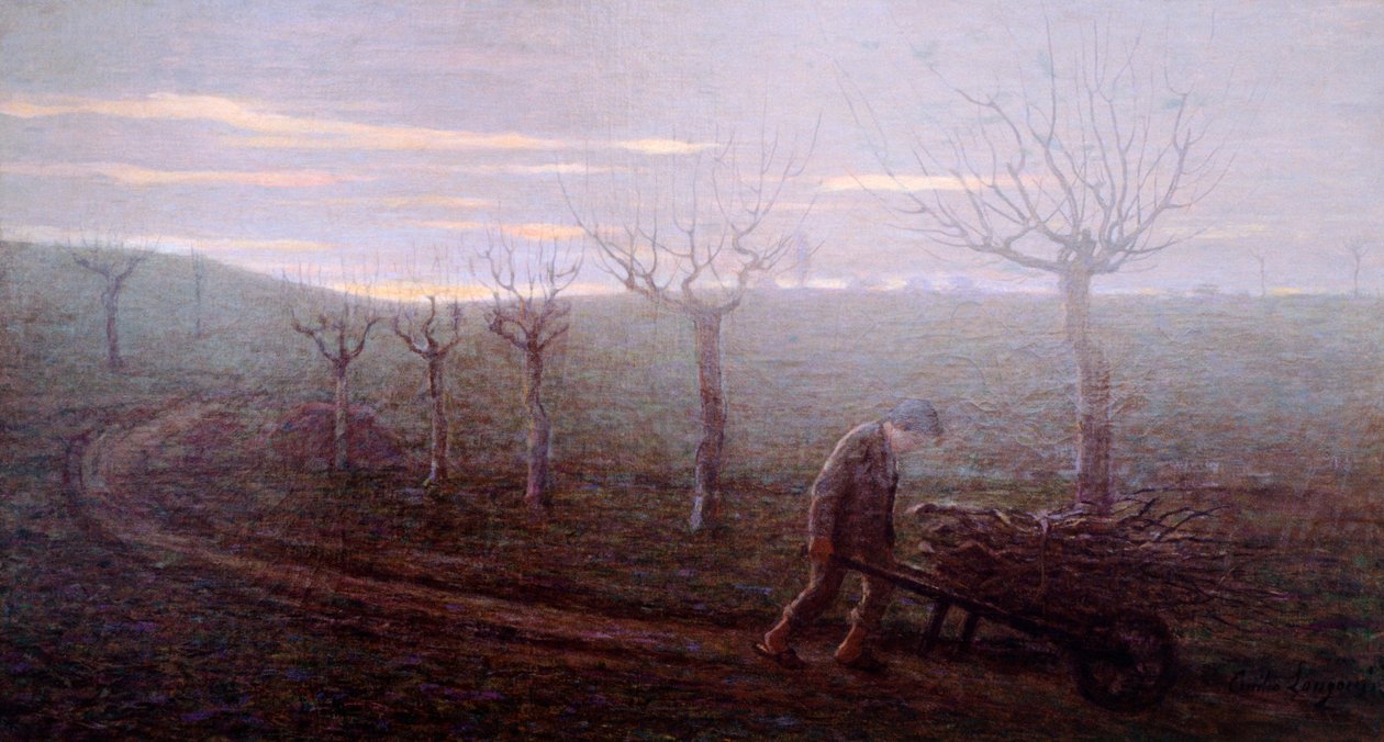 Terugkeer uit het bos, Emilio Longoni door Emilio Longoni
