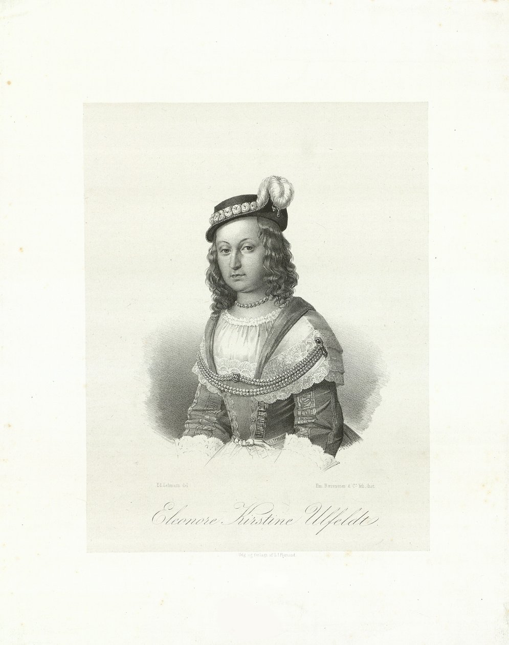 Leonora Christina, gravin Ulfeldt 1621-1698, 1847 door Emilius Ditlev Baerentzen