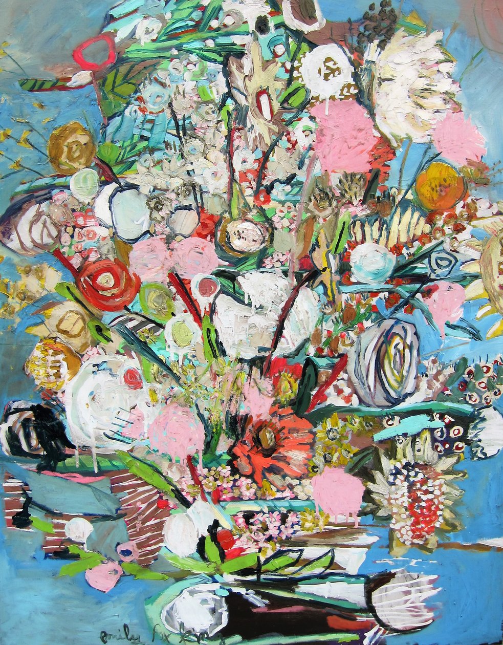 Moederdag, 2018 (olieverf op doek) door Emily Fox King