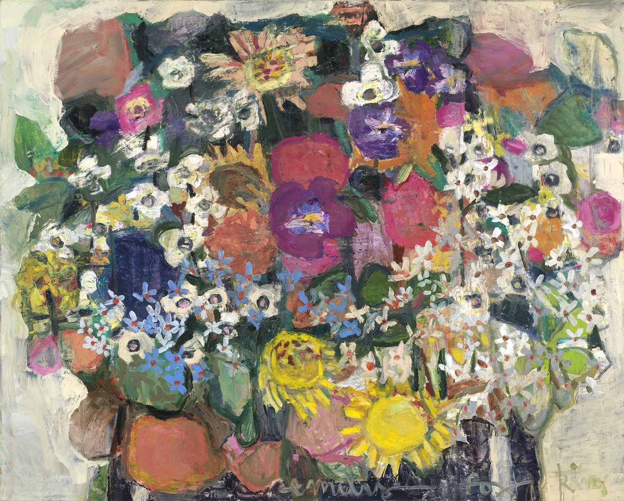 springsong, 2024 (olie en koude was op doek) door Emily Fox King