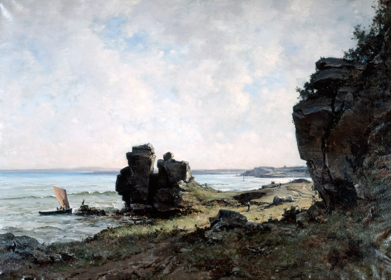 Een Mooie Ochtend aan de Kust van Bretagne, 1882 door Emmanuel Lansyer