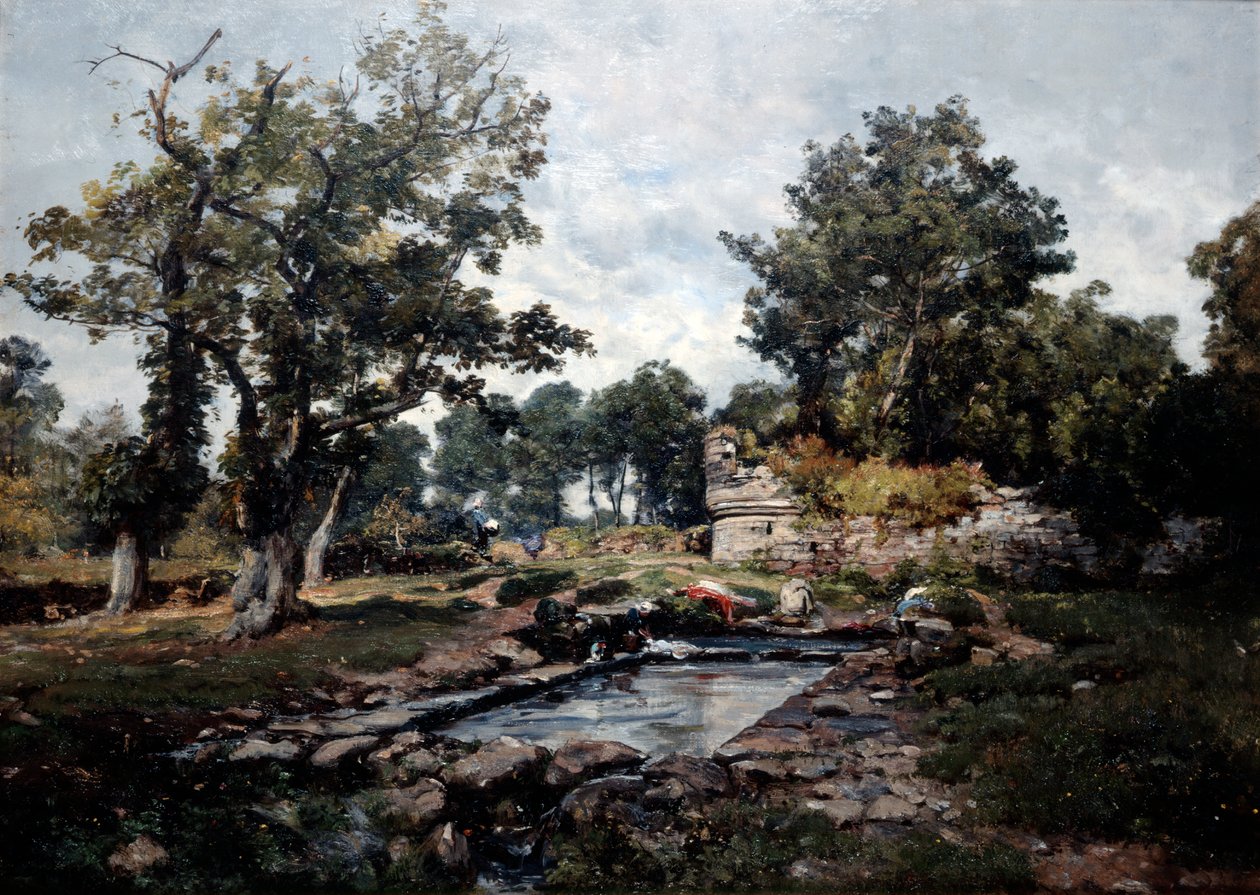 De wasserij van de Coataner in de ochtend, 1883 door Emmanuel Lansyer