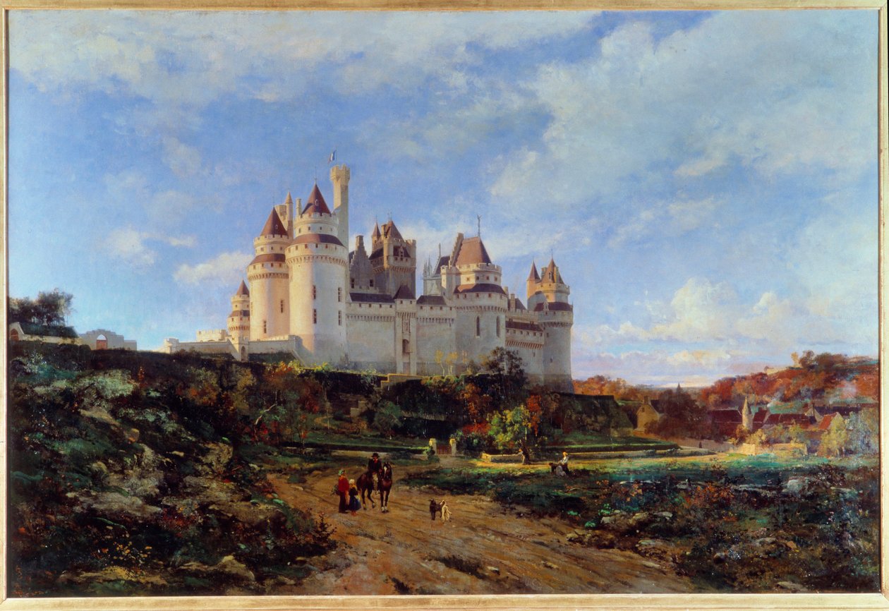 Uitzicht op het kasteel van Pierrefonds in de Oise door Emmanuel Lansyer
