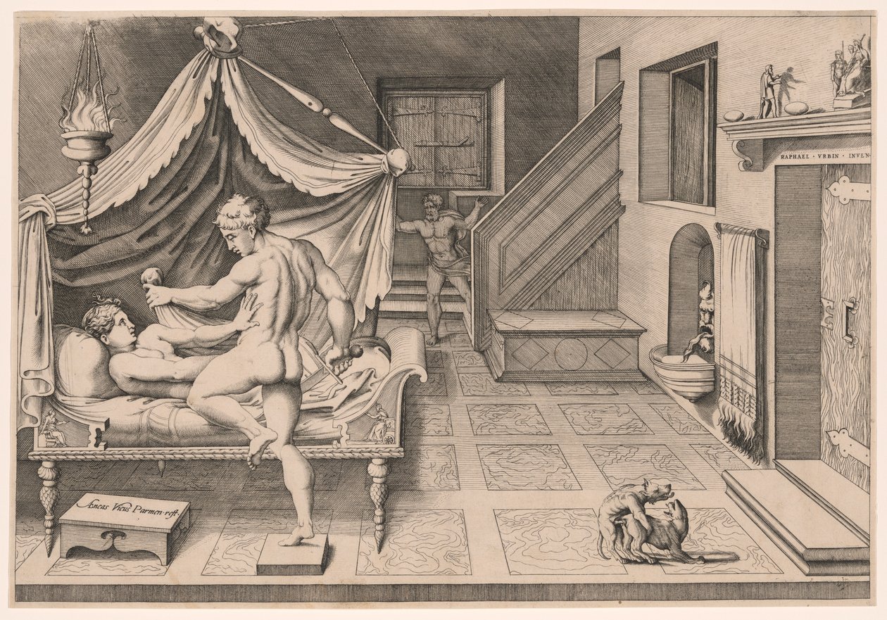 Tarquin en Lucretia door Enea Vico