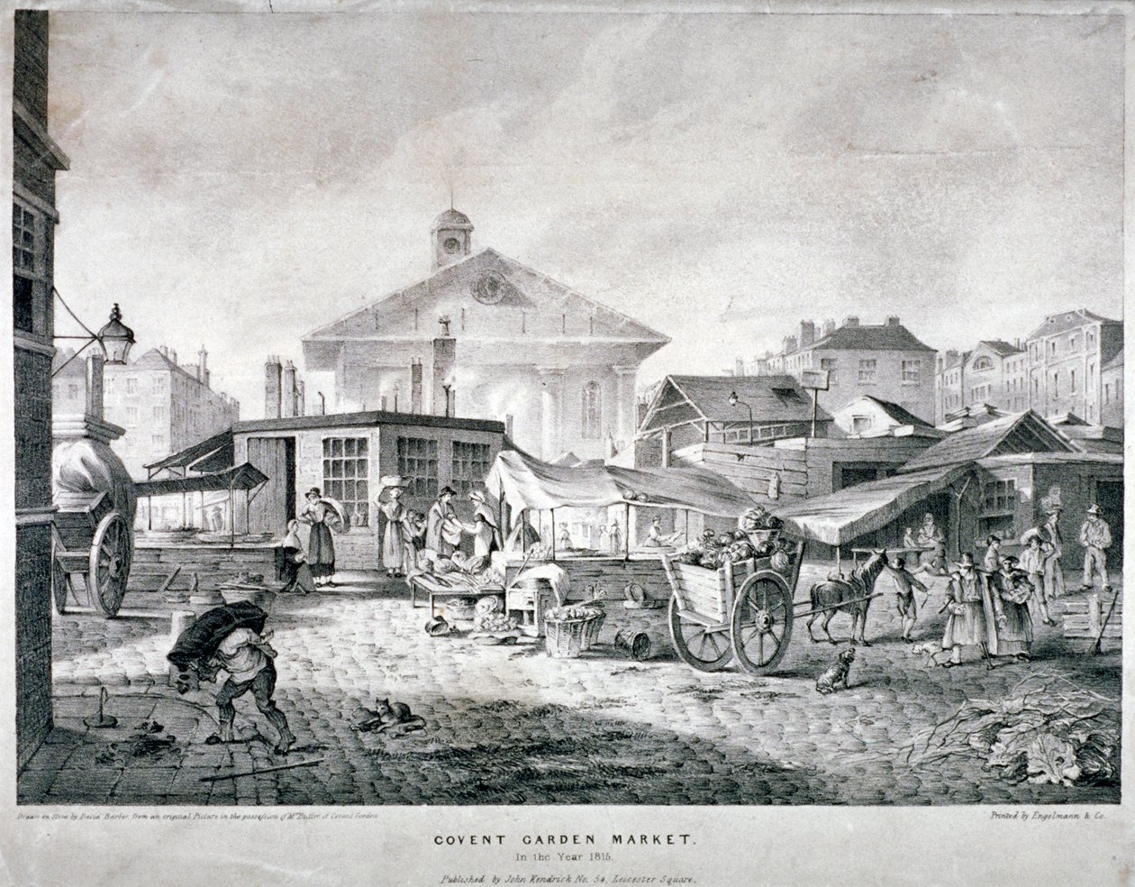 Covent Garden Market, Westminster, Londen, 1815 door Engelmann and Company