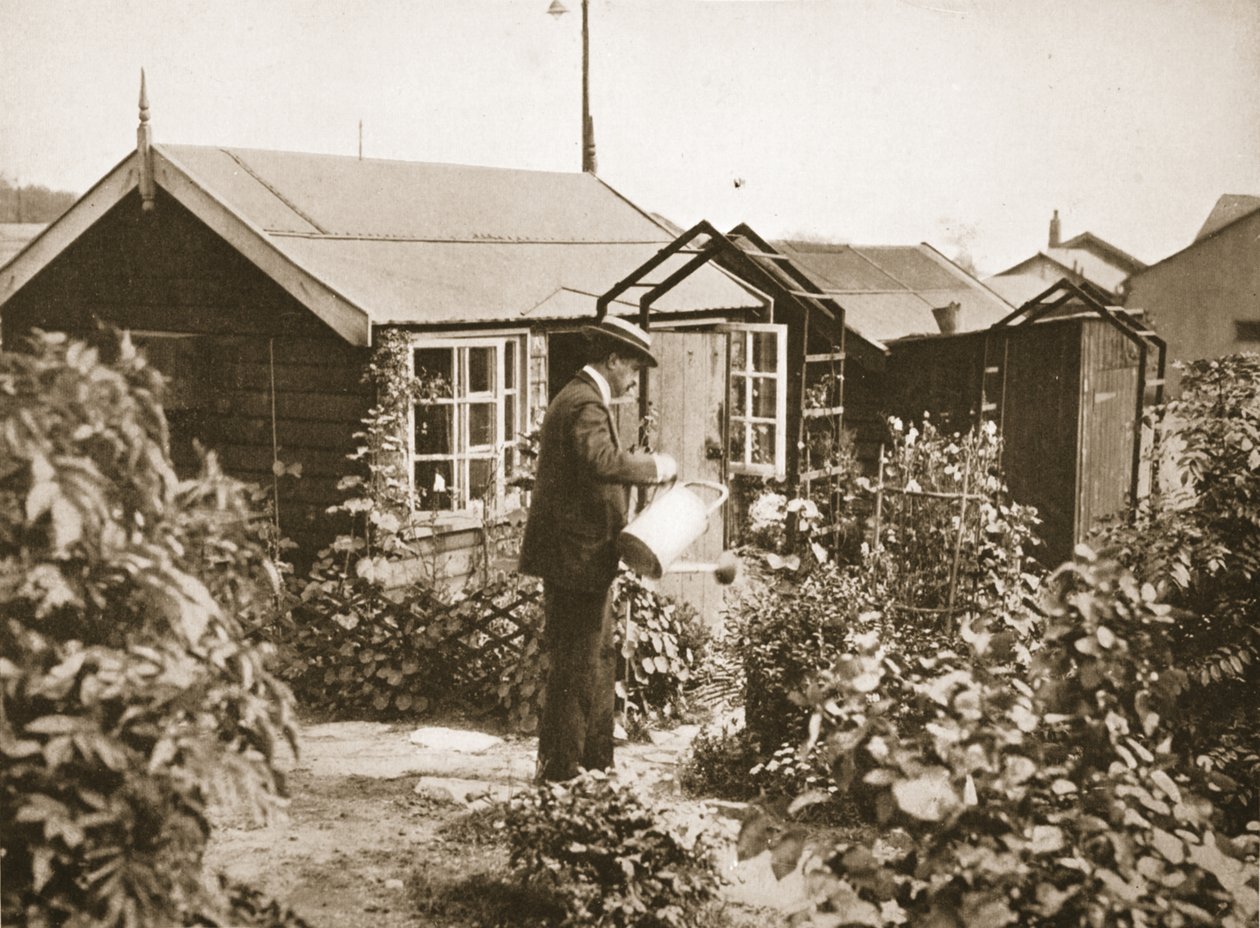 Een chalet in de tuinen, Lofthouse Park, illustratie uit Duitse gevangenen in Groot-Brittannië door English Photographer