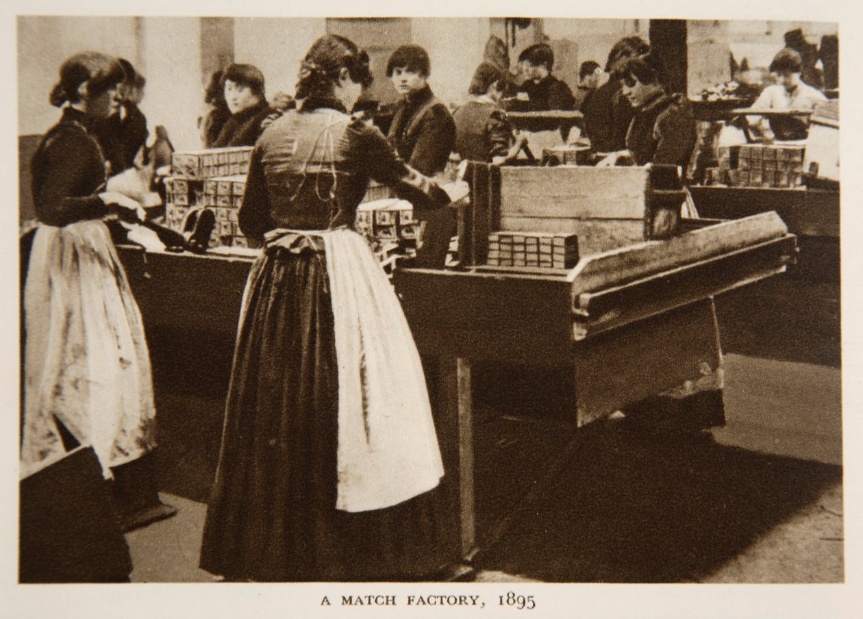 Een luciferfabriek, 1895, foto uit The Times door English Photographer