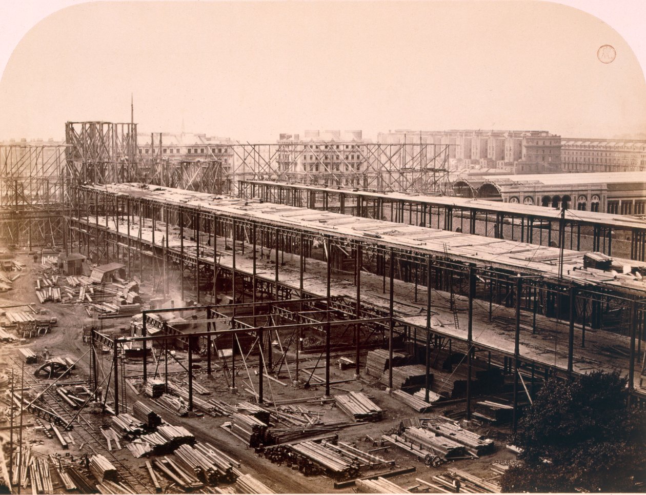 Constructie, Internationale Tentoonstelling, 1862 door English Photographer