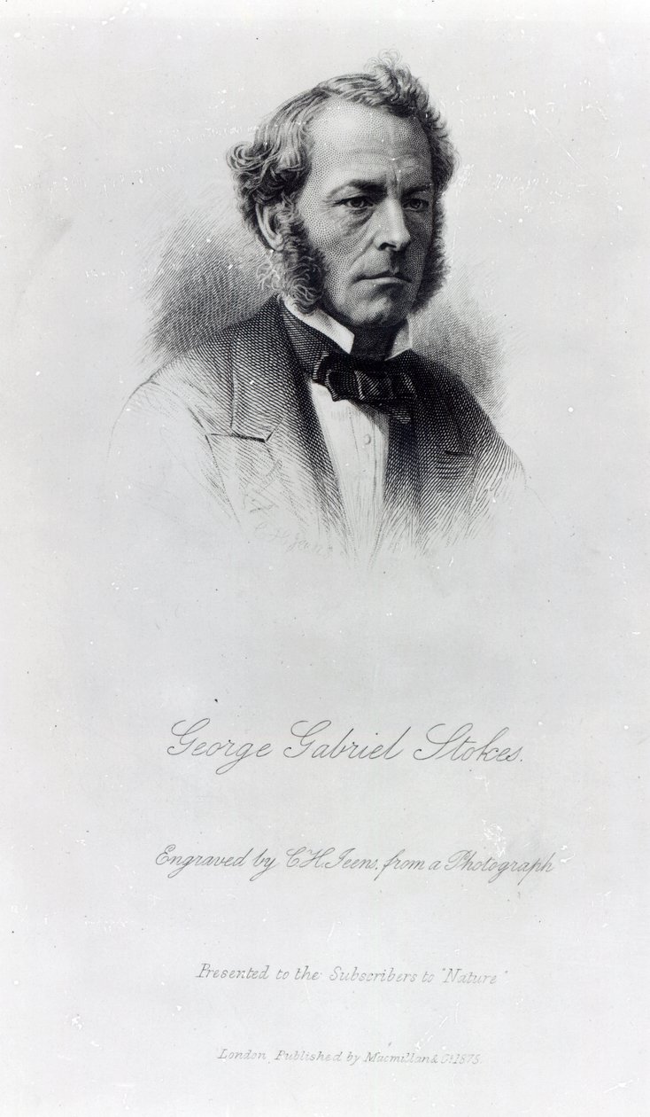 George Gabriel Stokes, gegraveerd door C.H Jeens, 1875 door English Photographer