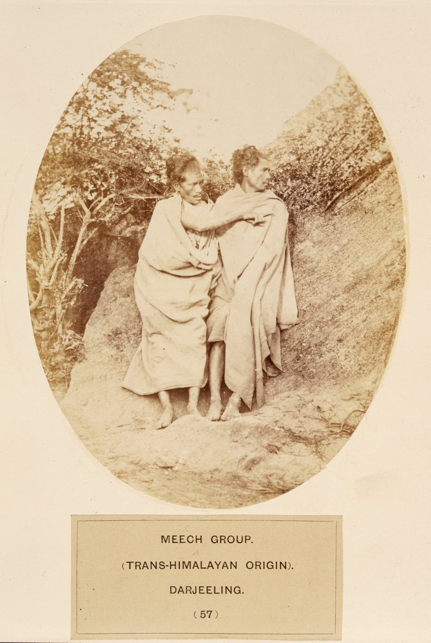 Meech groep (Trans-Himalaya oorsprong), Darjeeling, uit The People of India, door J. Forbes Watson, uitgegeven 1868 door English Photographer