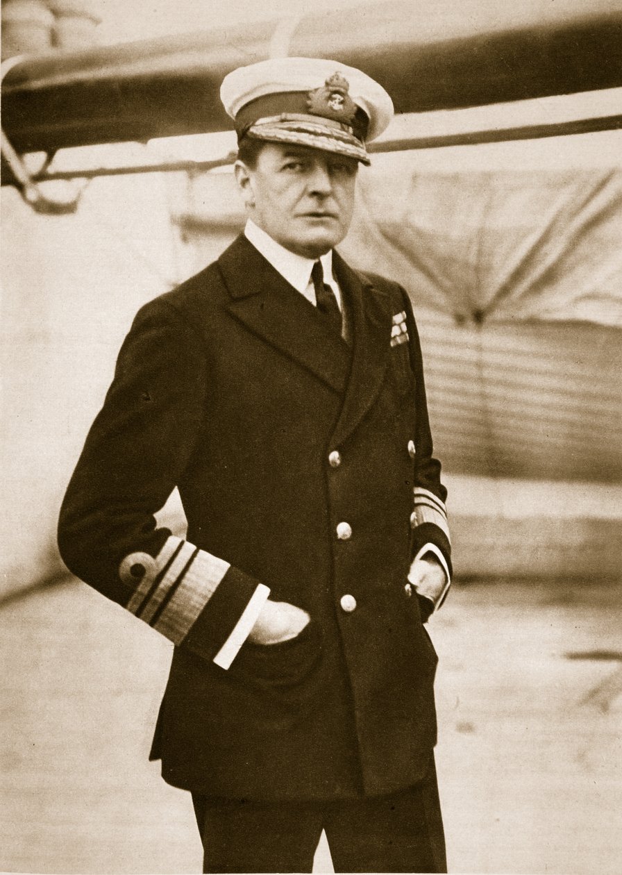 Vice-admiraal Sir David Beatty, G.C.B., opperbevelhebber van de Slagkruiservloot, 1914-19 door English Photographer