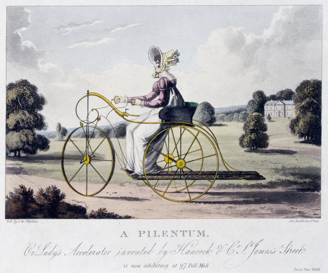 Een pilentum of damesversneller uitgevonden door Hancock & Co, St. James