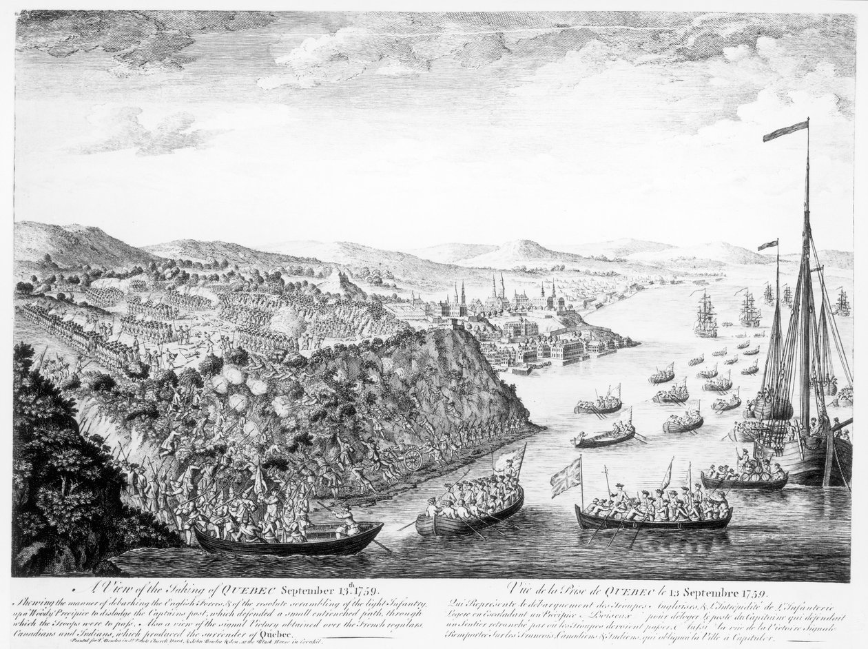 Een uitzicht op de inname van Quebec, 13 september 1759 door English School