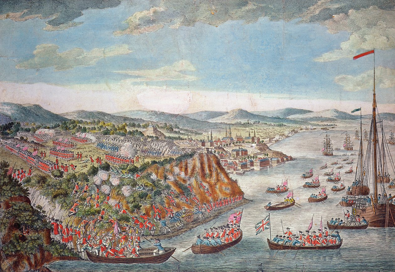 Een uitzicht op de inname van Quebec, 13 september 1759 door English School