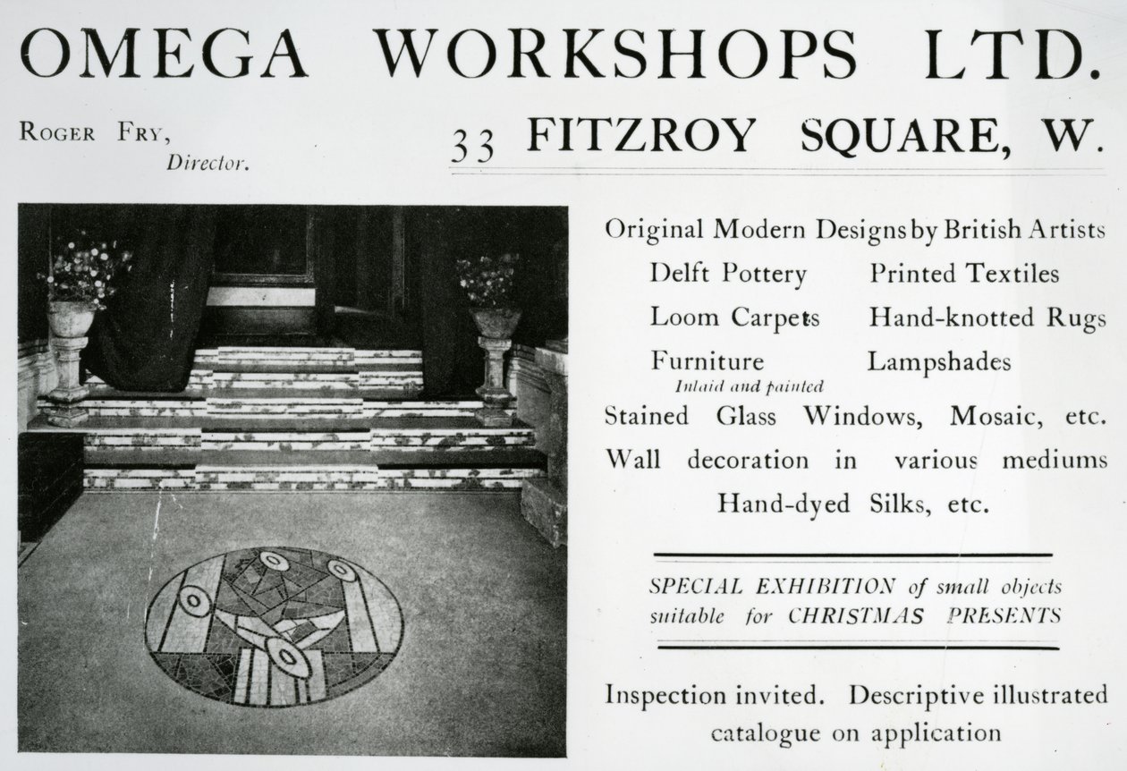 Advertentie voor de Omega Workshops Ltd door English School