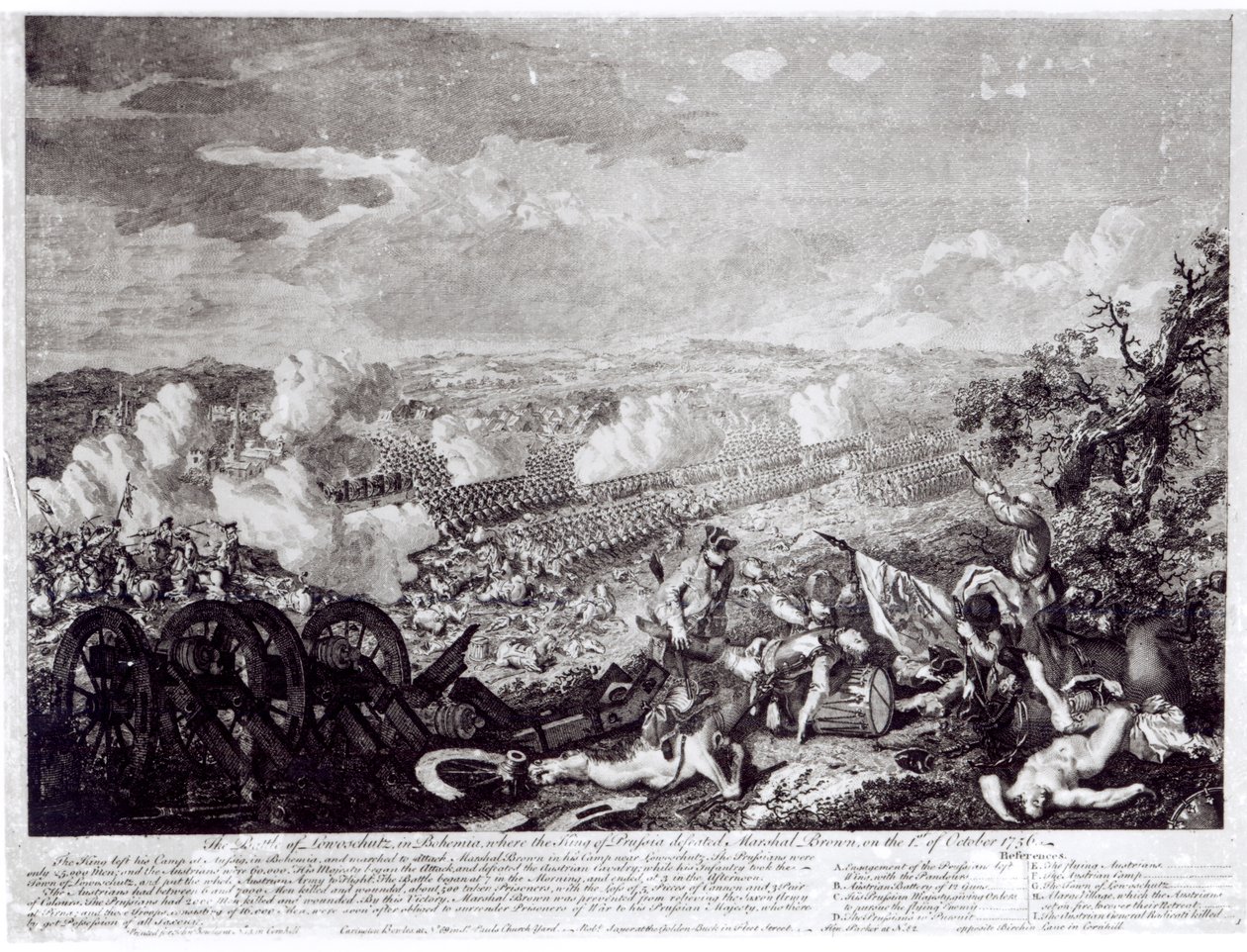 Slag bij Lobositz, 1 oktober 1756 door English School