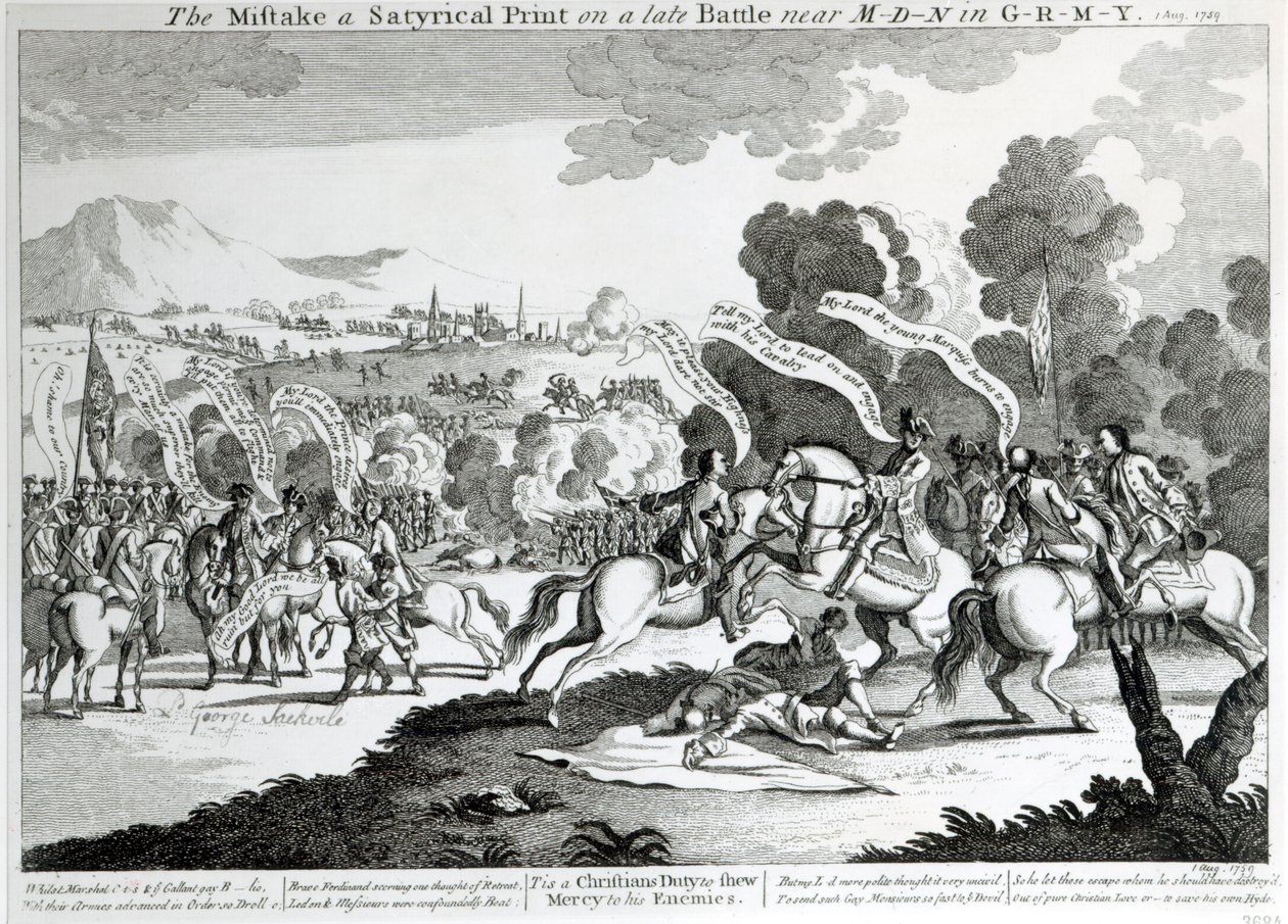 Slag bij Minden, 1 augustus 1759 door English School