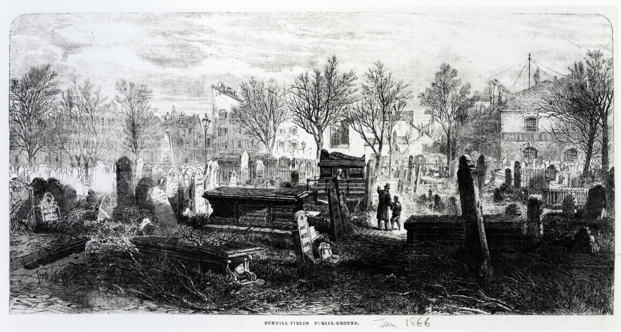 Bunhill Fields, januari 1866 door English School