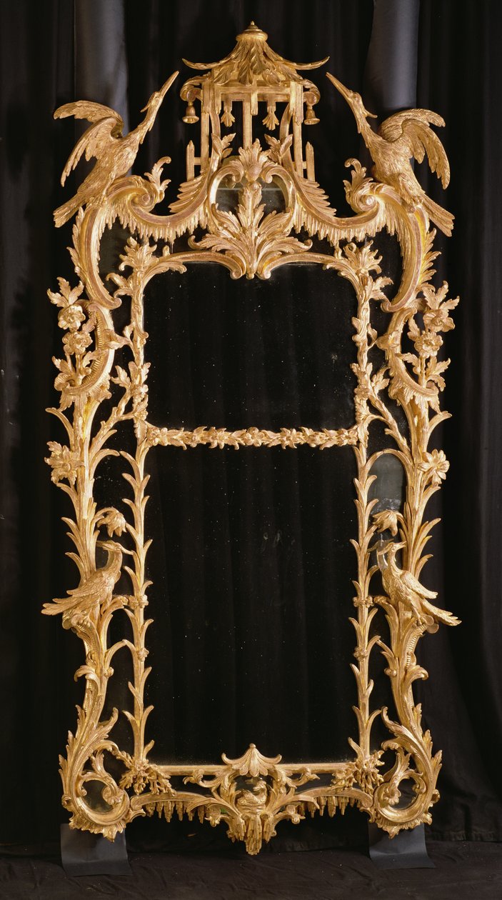 Gesneden spiegel, ca. 1760 door English School