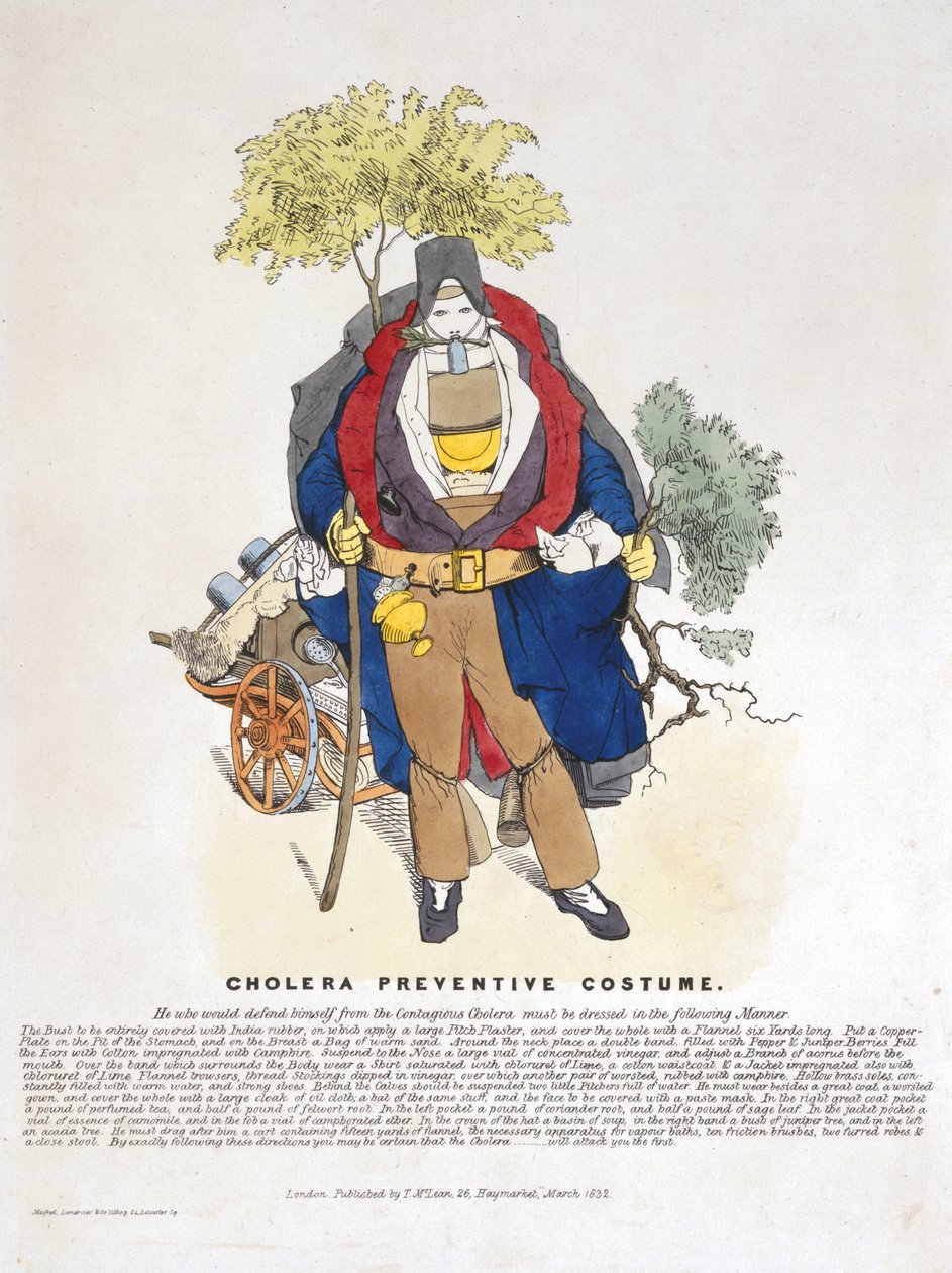 Cholera preventieve kostuum, maart 1832 door English School