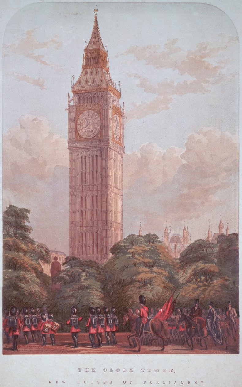 Ontwerp voor Big Ben, 1859 door English School