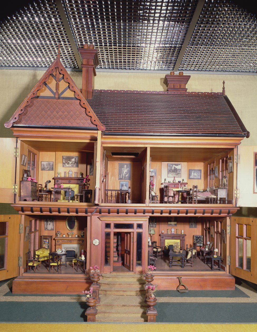 Poppenhuis gekocht en ingericht door Koningin Mary, gemaakt door Ascroits van Liverpool, c.1920 door English School