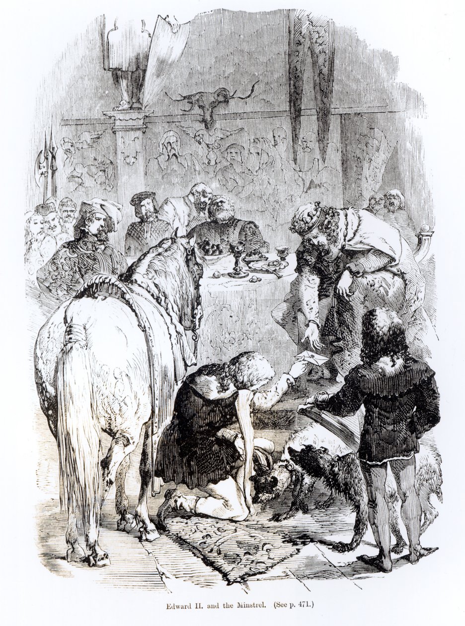 Edward II en de minstreel door English School