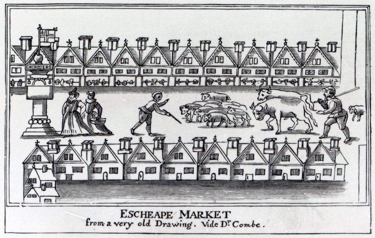 Escheape Market, naar een originele tekening uit ca. 1598 door English School