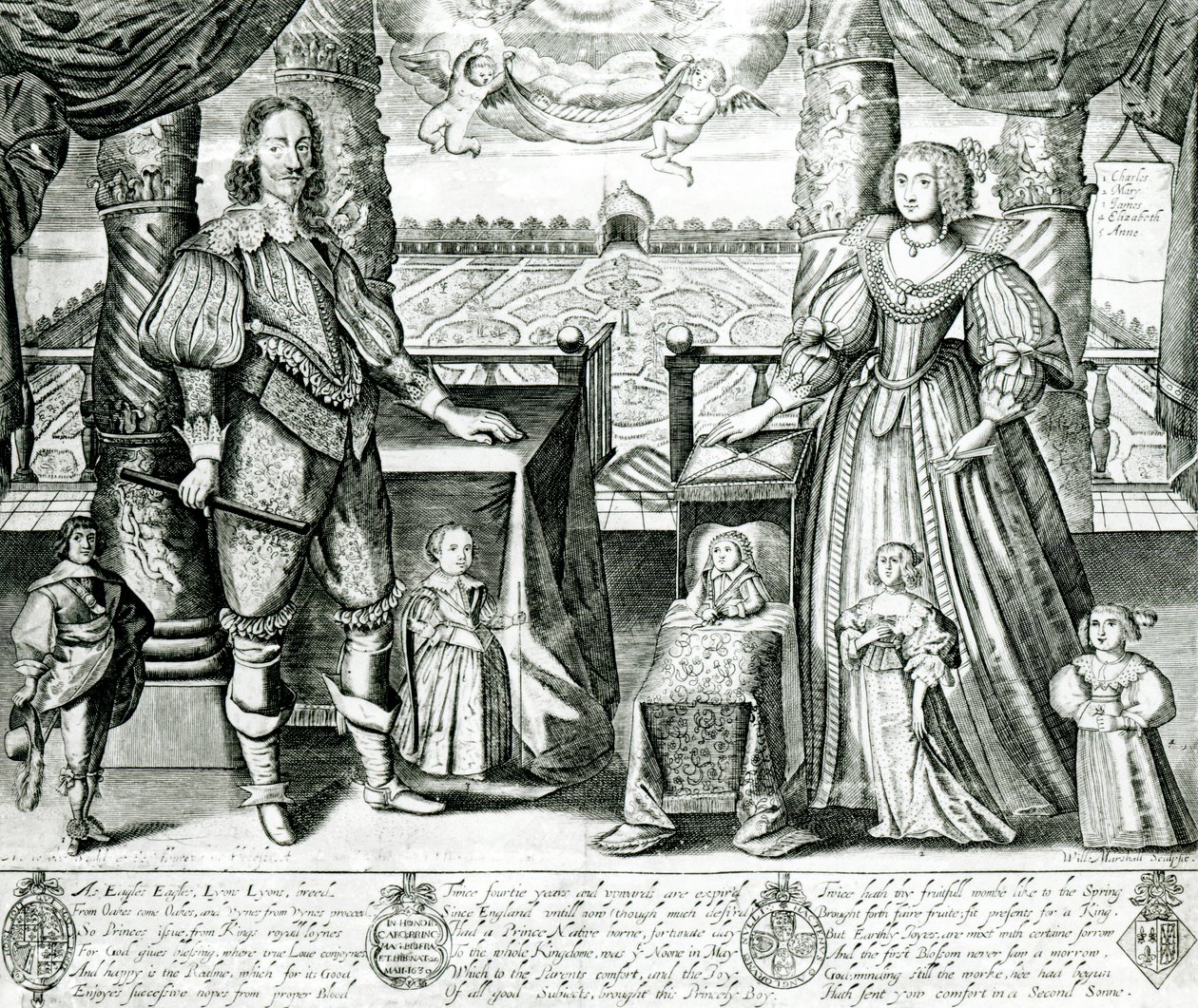 Familieportret van Karel I door English School