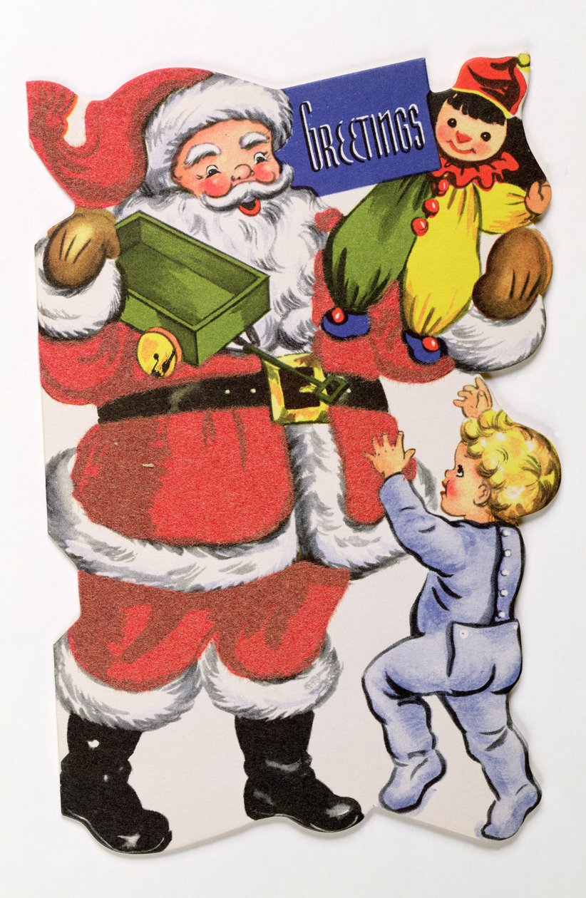 Kerstman, Victoriaanse kerstkaart door English School