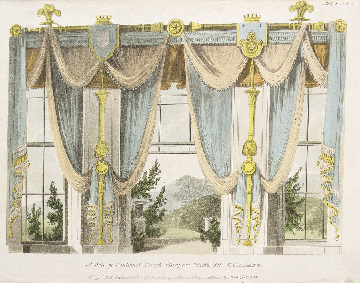 Gotisch raam, plaat 157 uit Ackermanns Repository of Arts, gepubliceerd 1826 door English School