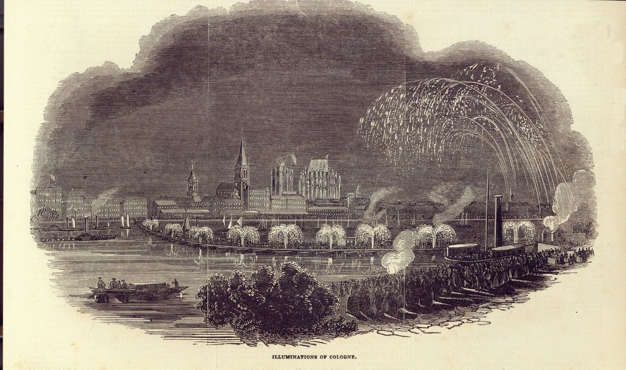 Verlichtingen van Keulen, 23 augustus 1845 door English School