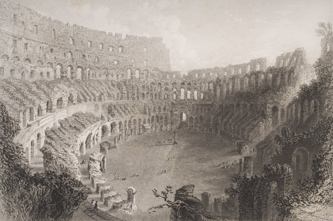 Interieur van het Colosseum, Rome door English School