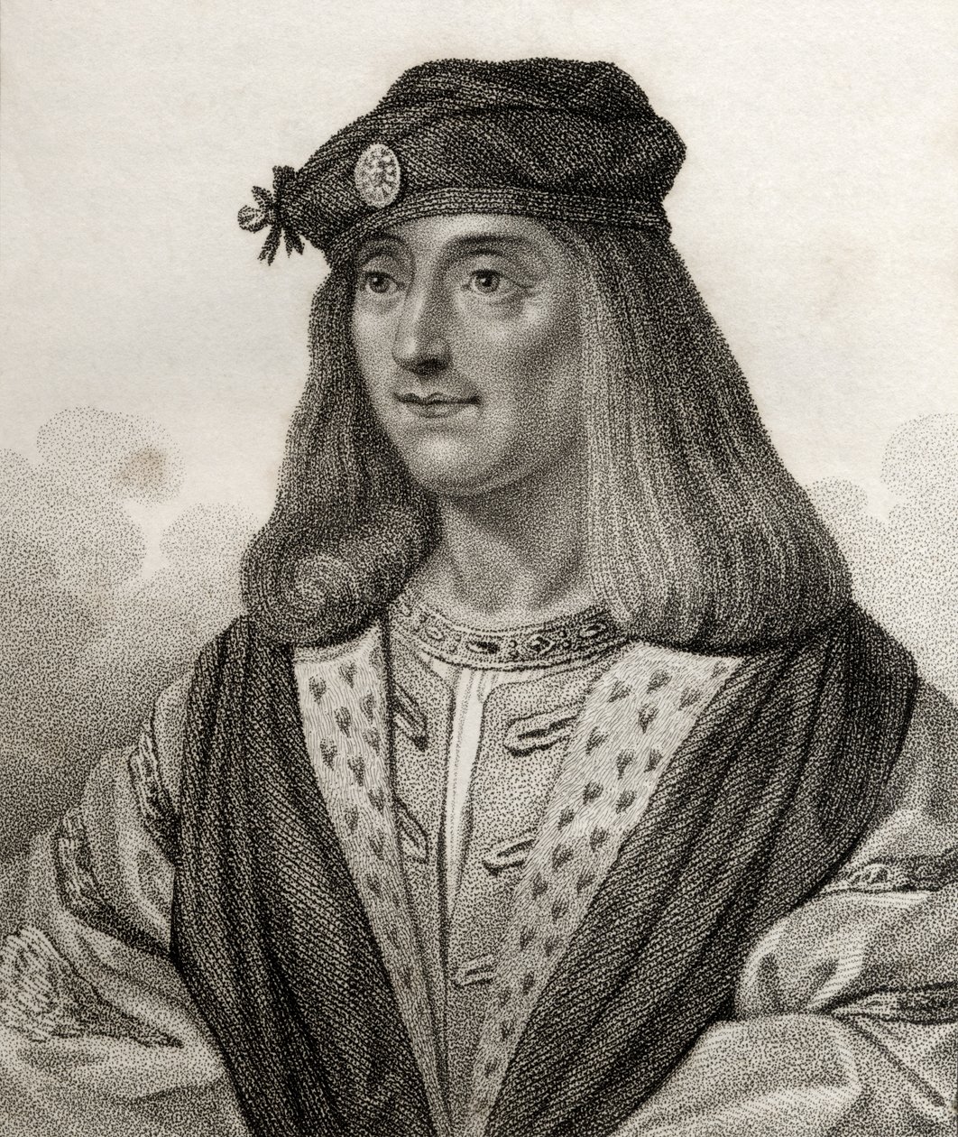 James IV, Koning van Schotland, gegraveerd door Geremia, illustratie uit 