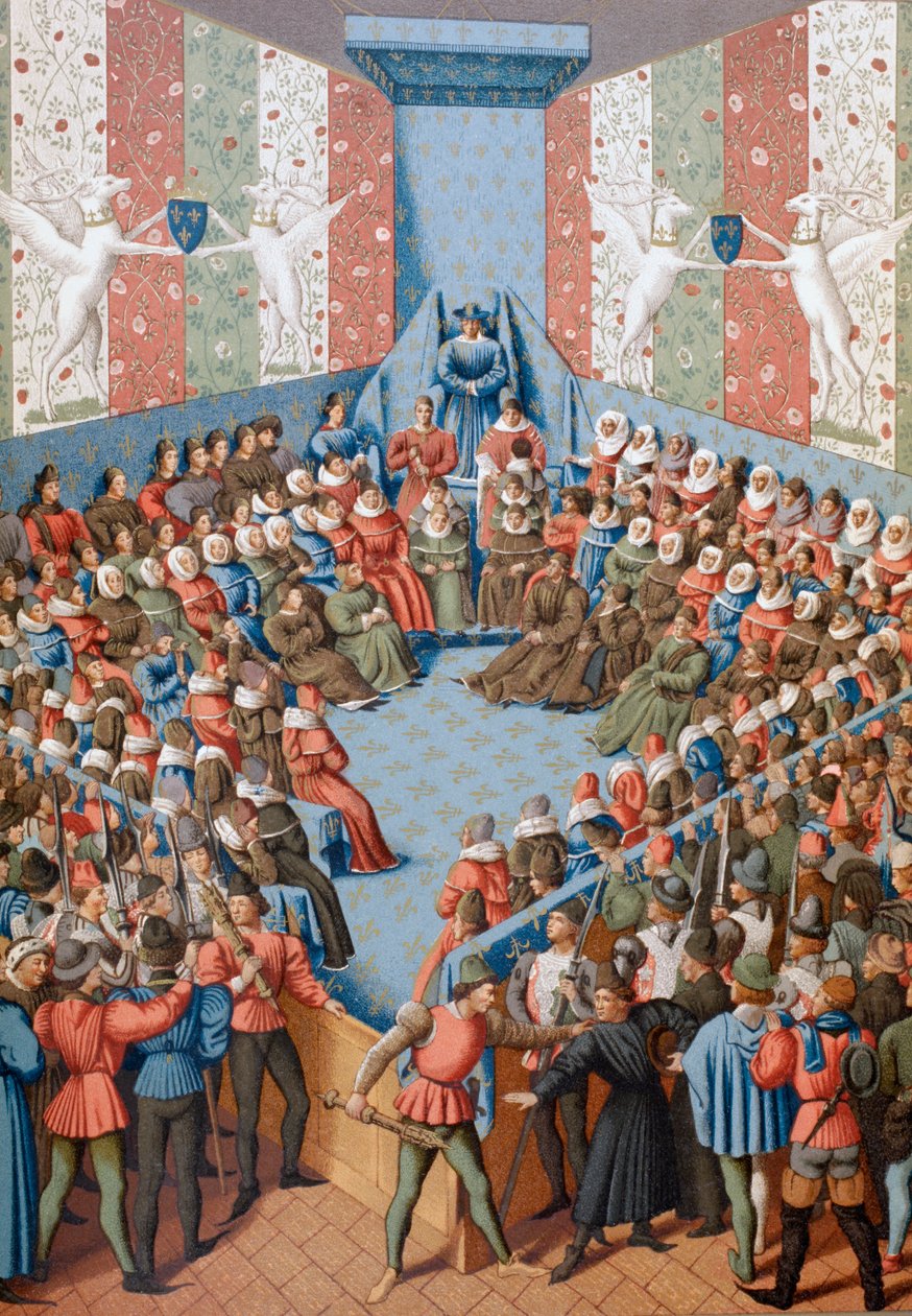 Jean II, hertog van Alençon, terechtgesteld wegens samenzwering met de Engelsen door English School