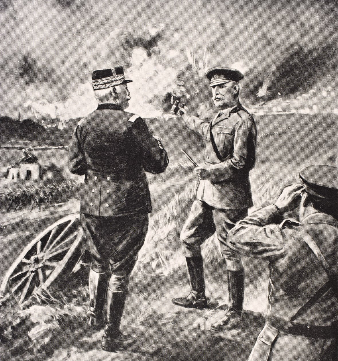 Lord Kitchener en Generaal Joffre aan het Westelijk Front, 1915, uit 