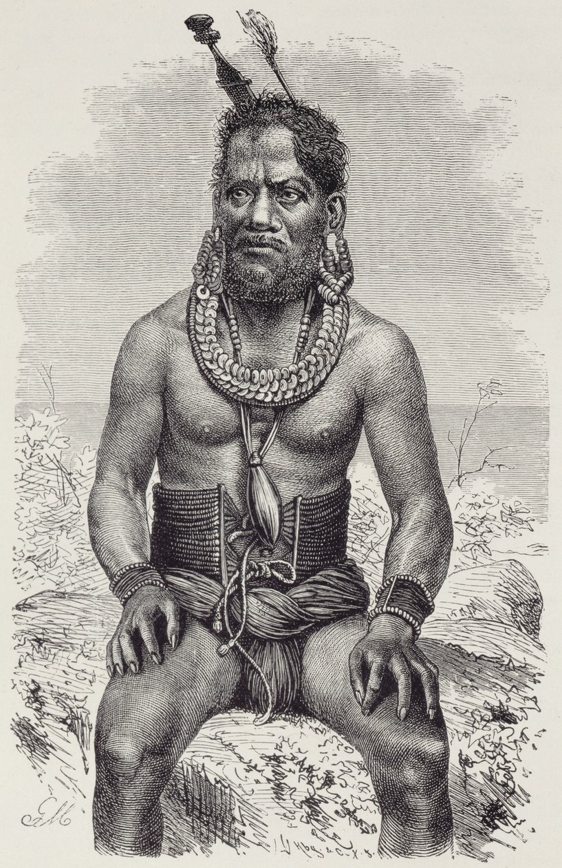 Man van de Ruk Eilanden, uit De Geschiedenis van de Mensheid, Deel 1, door Prof. Friedrich Ratzel door English School