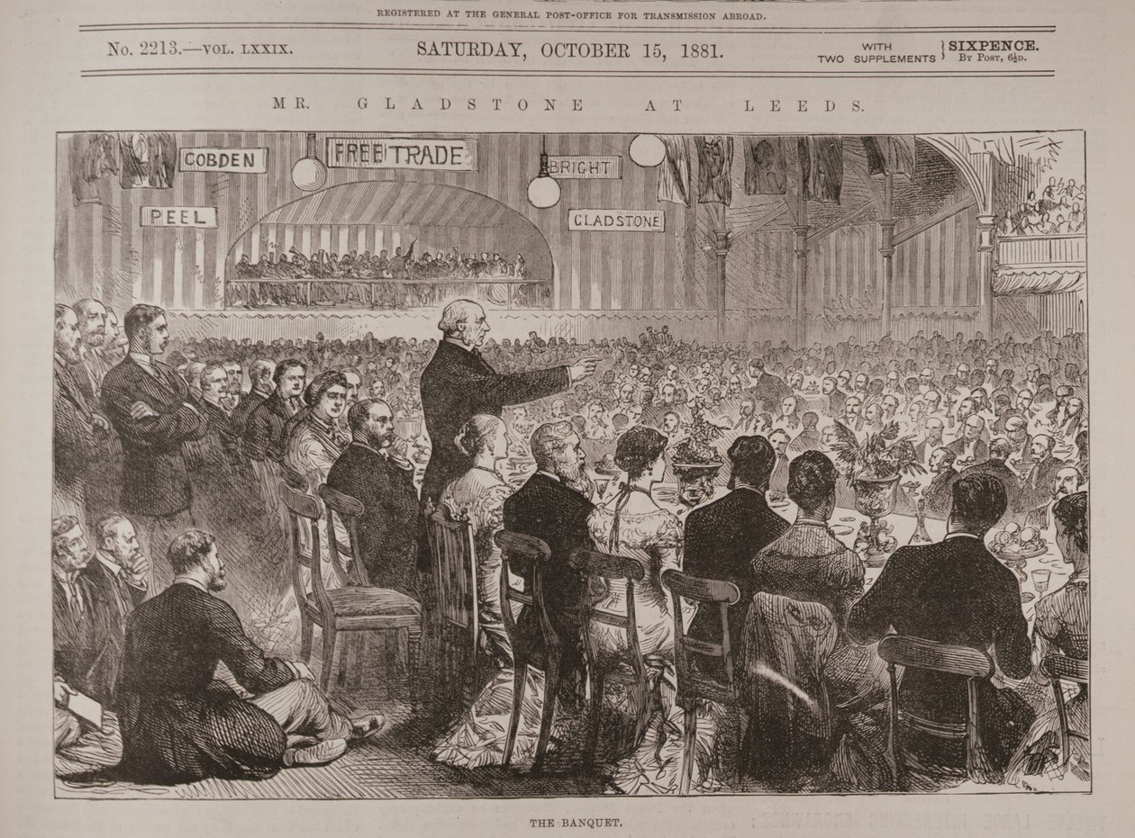 Mr. Gladstone in Leeds: Het banket, uit 