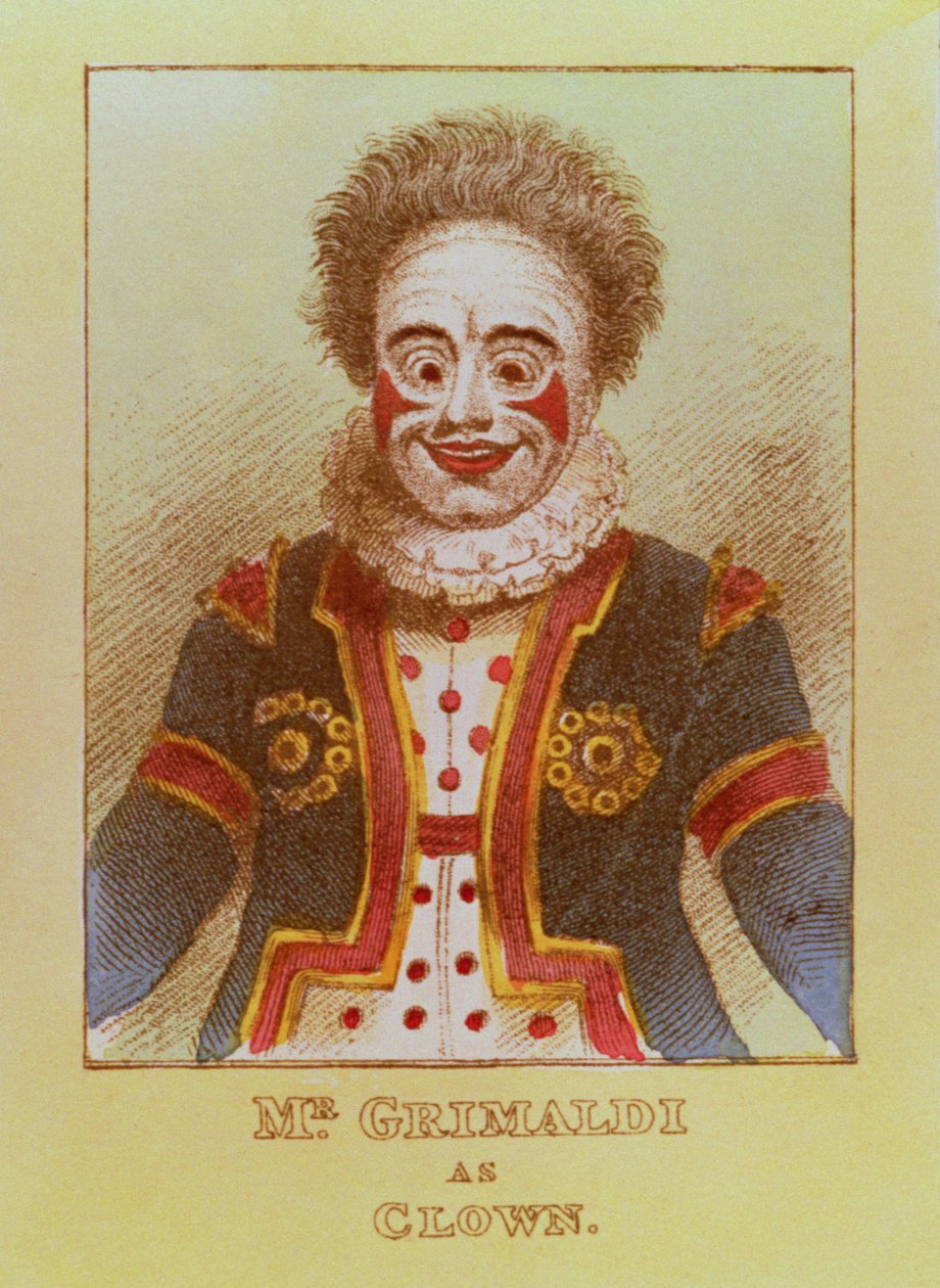 Mr Grimaldi als clown door English School