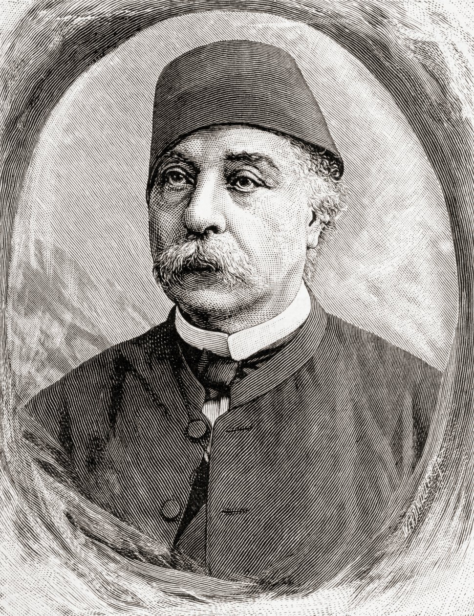 Nubar Pasha, 1890 (houtsnede) door English School