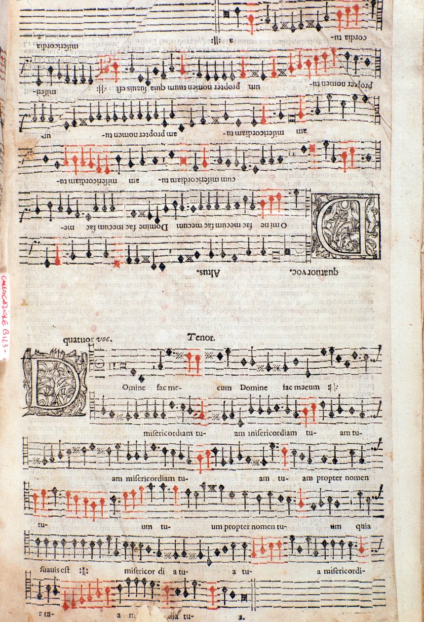 Pagina uit A Plaine and Easie Introduction to Practicall Musicke door Thomas Morley, Detail, 1597 door English School