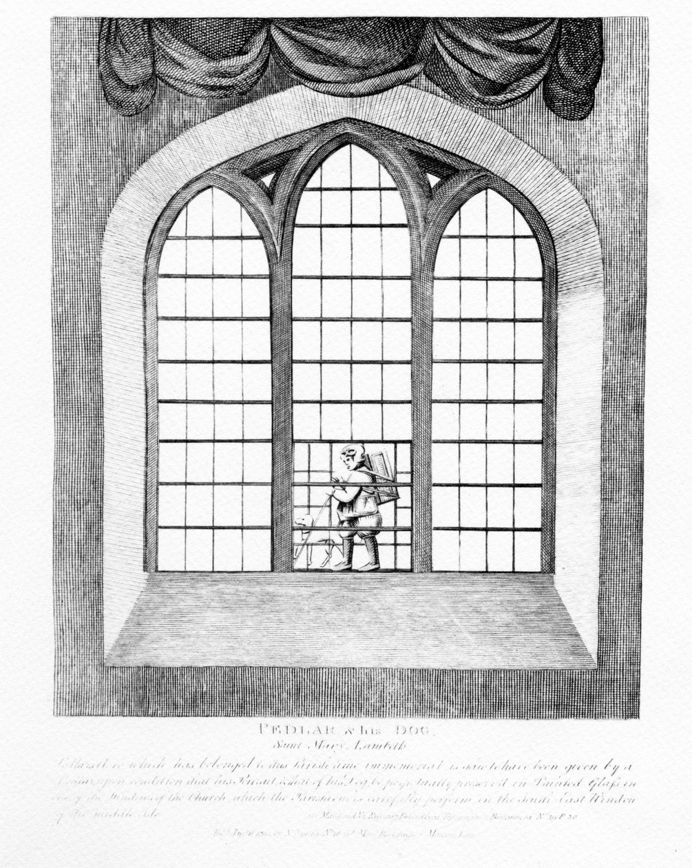 Marskramer en zijn Hond, Saint Mary Lambeth, 1791 door English School
