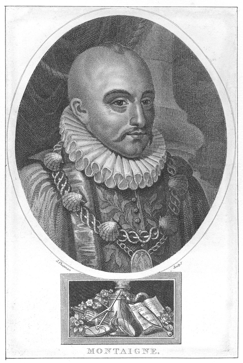 Portret van Michel de Montaigne door English School